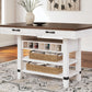 Valebeck - 5 Pc. - Counter Table With Wine Rack, 4 Swivel Stools - White / Brown