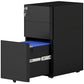 3 Drawer Filing Cabinet, Lockable Steel Office Storage Cabinet with Hanging Bar for Letter, A4, Legal Files, Black