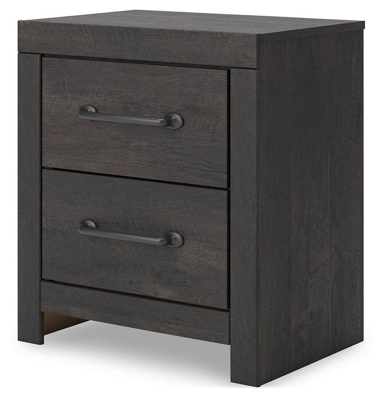 Hollivern - Dark Gray - Two Drawer Night Stand - Forward Furniture