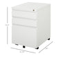 3 Drawer Filing Cabinet, Lockable Office Storage Cabinet on Wheels for Legal, Letter, A4 Files, White