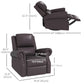 Swivel Recliner Chair, Reclining Sofa, PU Leather Rocker with Thick Padded Back and Seat for Living Room, Brown
