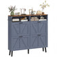 Shoe Storage Cabinet with 4 Flip Drawers, Farmhouse Narrow Shoe Cabinet, Holds Up to 24 Pairs, Blue