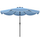 9' x 9' Sky Blue Round Market Umbrella with Valance & Tilt Crank