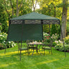 7' x 7' Pop Up Canopy Gazebo Tent with Backpack & Inclined Legs, Green