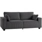 86" 3 Seater Sofa, Modern Corduroy Upholstered Couch, Dark Grey