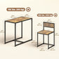 Dining Table Set, Industrial Dining Set for 2, Kitchen Table and Chairs for Small Space, Dining Room Table with Chairs