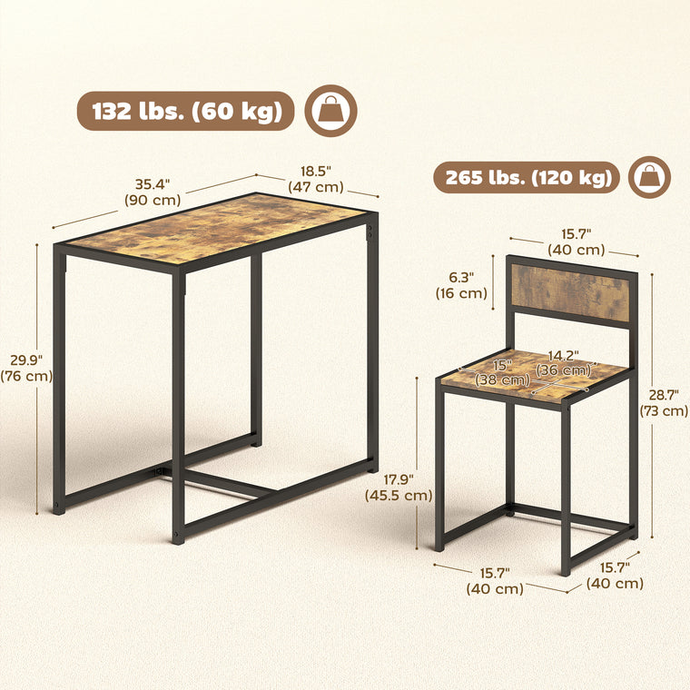Industrial Dining Set for 2