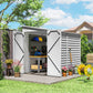 4.6' x 9' Steel Outdoor Storage Shed, Lean to Shed, Metal Tool House with Foundation Kit, Lockable Doors, Gloves and 2 Air Vents for Backyard, Patio, Lawn, White