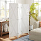 3-panel Wall Partition Farmhouse Room Separator with Foldable Design Wooden Frame 5.6FT, White