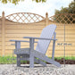 Classic Adirondack Chair Muskoka Chair, Garden Deck Chair with Cup Holder for Patio, Indoor, Backyard, Grey