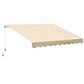 10' x 8' Manual Retractable Awning, Sun Shade Shelter Canopy, with Aluminum Frame and UV Protection for Patio Deck Yard Window Door, Beige