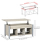 Lift Top Coffee Table, Modern Center Table with Storage Shelves and Hidden Compartment for Living Room, 41" L, Grey