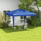 9' x 9' Portable Canopy Party Tent Gazebo Outdoor Sunshade for Weddings Parties with Dressed Legs, Blue