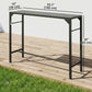 Bar Height Outdoor Table with Built-In Bottle Opener, Patio Bar Table with Wood Grain Plastic Top, 55" x 15" x 39"