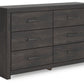 Hollivern - Dark Gray - Six Drawer Dresser