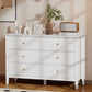 Double Chest of Drawers, Modern 6 Drawer Dresser for Bedroom, Living Room, Hallway, Closet, White