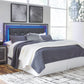 Lodanna - King Upholstered Panel Headboard with Bolt on Bed Frame - Gray