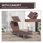 Outdoor Lounge Chair, Adjustable Folding Chaise Lounge, Tanning Chair with Sun Shade for Beach, Camping, Hiking, Backyard, Light Grey