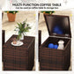 3 Pieces Wicker Patio Furniture Set, Rattan Bistro Set with Storage Coffee Table and Thickened Cushions, Outdoor Conversation Set for Garden, Porch, Balcony, Beige