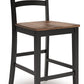 Wildenauer - Barstool (Set of 2) - Brown / Black