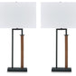 Voslen - Metal Table Lamp (Set of 2) - Black / Brown