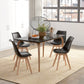 Dining Chairs Set of 4 with PU Leather Cushion - Black