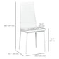 High Back Dining Chairs, Modern Upholstered PU Leather Accent Chairs with Metal Legs for Kitchen, Set of 6, White
