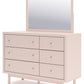 Wistenpine - Blush - Dresser And Mirror