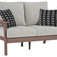 Emmeline - Brown / Beige - Loveseat W/Cushion