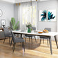 Upholstered Kitchen Chairs, Modern Dining Chairs Set of 4 with Diamond Tufting and Steel Legs for Dining Room, Grey