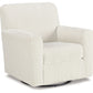 Herstow - Ivory - Swivel Glider Accent Chair - Fabric