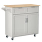 41" Kitchen Island with Solid Wood Top - Grey