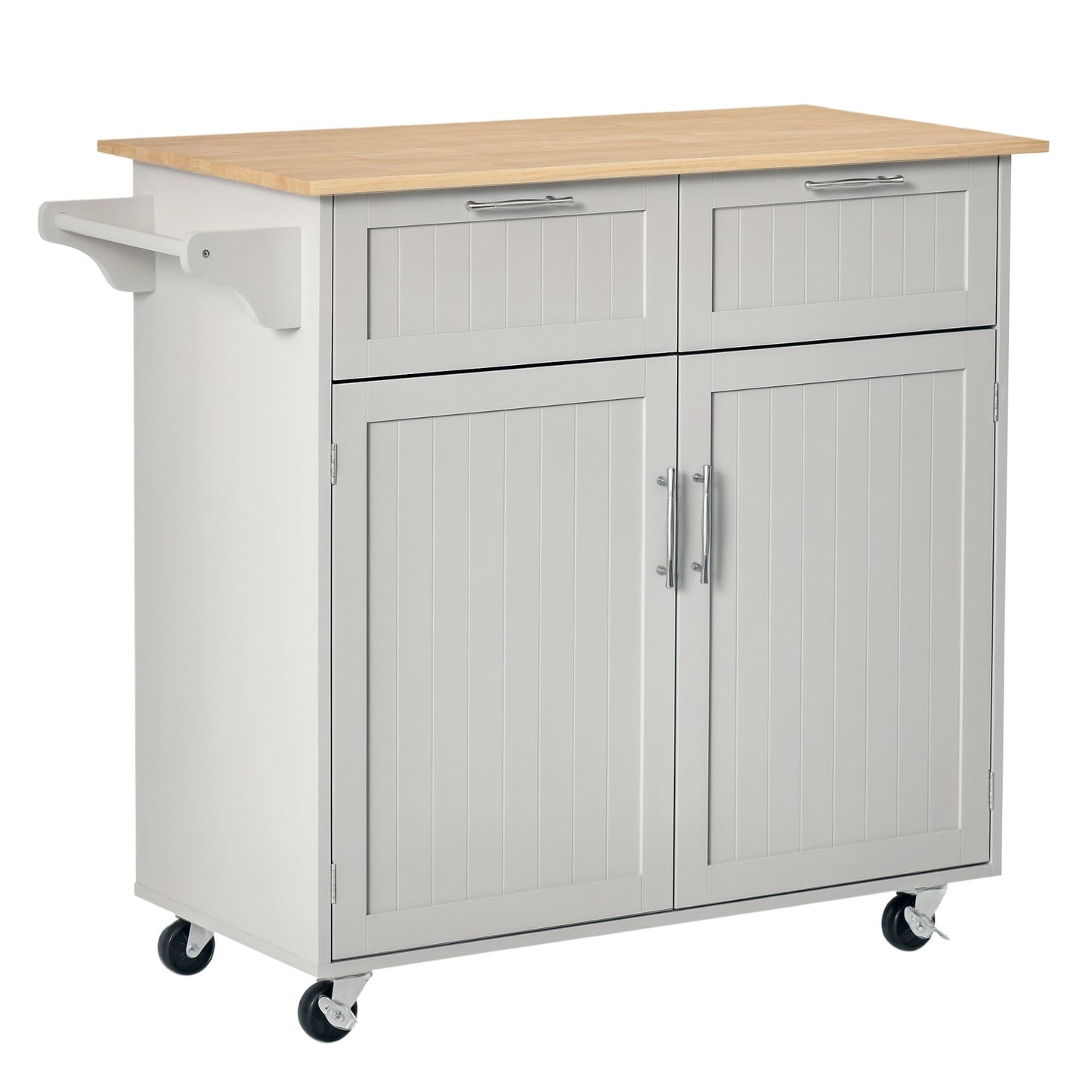 41" Kitchen Island with Solid Wood Top - Grey