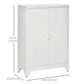 Metal Storage Cabinet, Industrial Sideboard Buffet Cabinet with 2 Louvered Doors, Adjustable Shelves, White