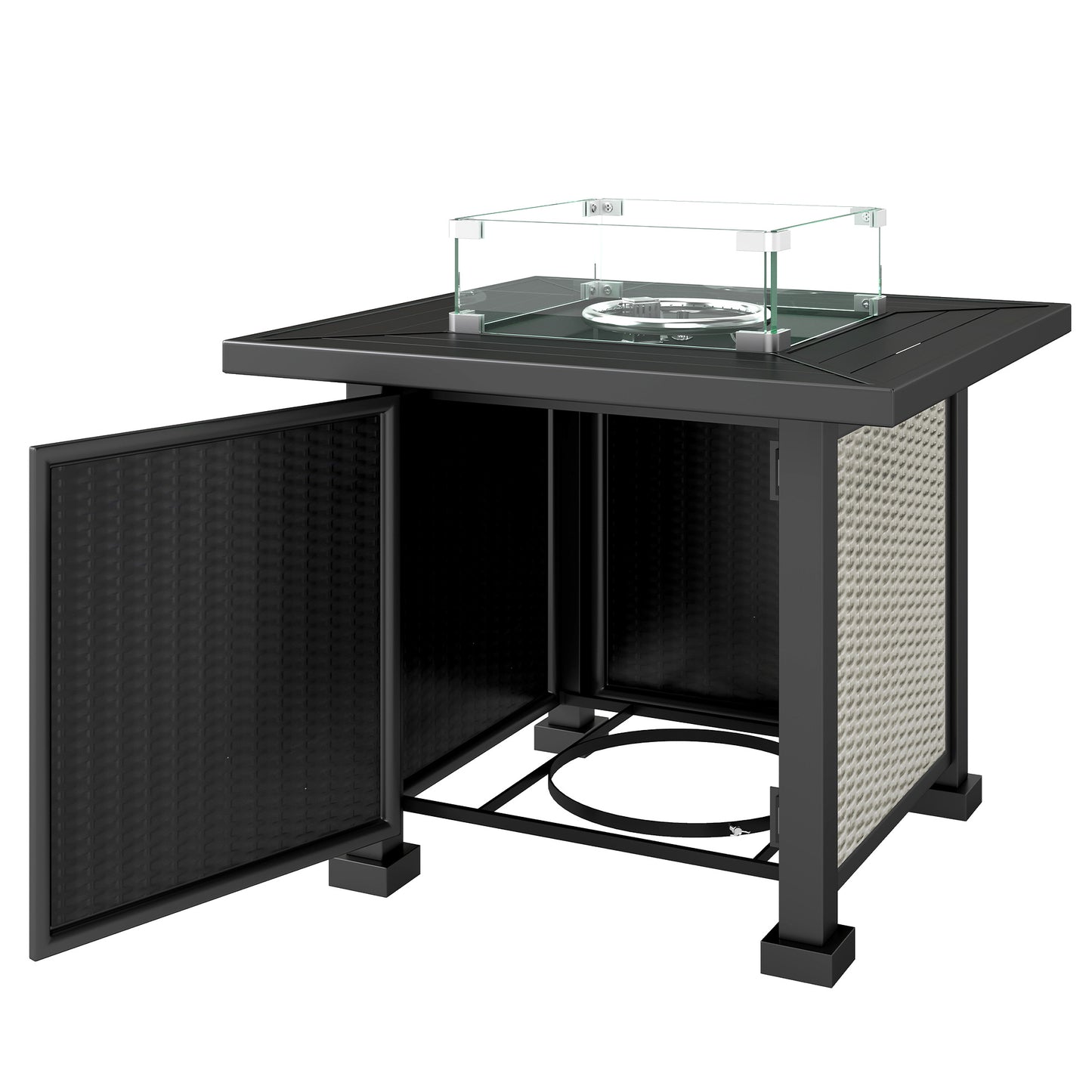 32" CSA-Certified Propane Fire Pit Table with Lid