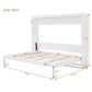 Full Size Murphy Wall Bed with Dual-Piston Folding Mechanism, Fold-Away Cabinet with Slatted Mattress, 77.5'' L x 61.5'' W x 62'' H, White