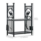 2-Tier Firewood Rack with Shovel, Broom, Poker, Tongs, Side Hooks, Log Holder for Fireplace, Outdoor Indoor Wood Storage Stacker, 21.7" x 12.6" x 30.3", Black