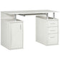 47" Computer Desk with Keyboard Tray and Storage Drawers, Home Office Workstation Table with Storage Shelves, White