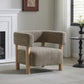 Cozy Accent Armchair with Spring Bag Seat Cushion, Single Lounge Sofa for Bedroom, 30.5" L x 29.5" W x 27" H, Light Camel+Natural Wood