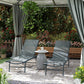 2 Pieces Folding Outdoor Lounge Chairs, Reclining Chaise Lounge Tanning Chair w/ Adjustable Back, Mesh Seat, Light Grey