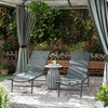 2 Pieces Folding Outdoor Lounge Chairs, Reclining Chaise Lounge Tanning Chair w/ Adjustable Back, Mesh Seat, Light Grey