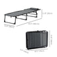 Outdoor Folding Chaise Lounge, Reclining Lounge Chair with Adjustable Backrest and Removable Pillow, Grey