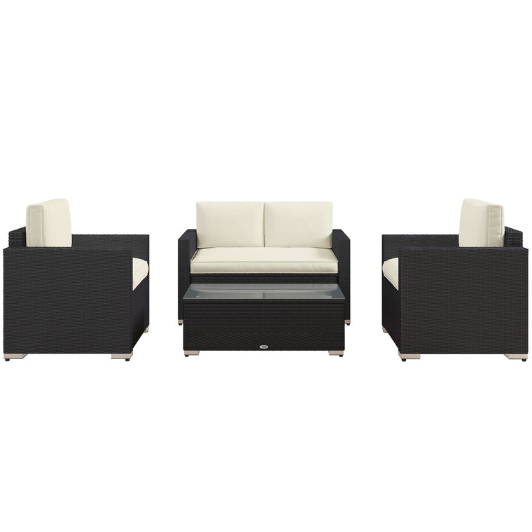 Wicker Outdoor Furniture Set with Loveseat and 2 Chairs