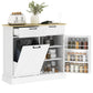 10-Gallon Tilt-Out Trash Cabinet with 2 Drawers - White