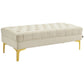 End of Bed Bench, Upholstered Bench, Entryway Shoe Bench with Button Tufted for Living Room, Bedroom, Beige