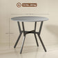 35" Round Dining Table, Modern Dining Room Table with Steel Frame, Space Saving Small Kitchen Table, Grey