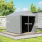 Portable Bicycle Shed with Galvanized Steel Frame and Large Door, Waterproof Outdoor Shed for Garden Tools, Light Grey