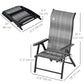 2PCs Outdoor Wicker Folding Chairs with Adjustable Backrest, Mixed Grey