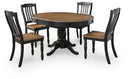 5 Pc. Table, 4 Chairs