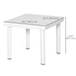 Garden Side Table, Plastic Outdoor Square Coffee Table for Drink, Snack, White